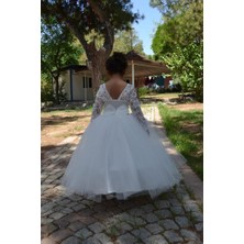 Süer Butik Krem Uzun Kollu Tütülü Etek