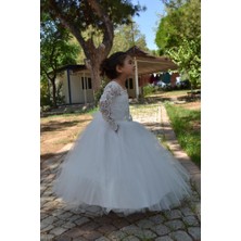 Süer Butik Krem Uzun Kollu Tütülü Etek