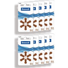 Duraxx Işitme Cihazı Pili 312 Numara 10 x 6'lı Paket (60 Adet)