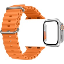 Forzacase Apple Watch 40MM Uyumlu Ocean Silikon Kordon Kayış + Ekran Kasa Koruyuculu Kılıf - FC006
