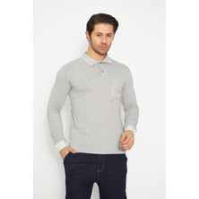 Orange Safety Sweat T-Shırt Polo Yaka Kışlık Uzun Kol