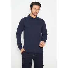 Orange Safety Sweat T-Shırt Polo Yaka Kışlık Uzun Kol