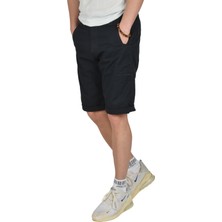 Deepsea Yeni Sezon Fermuarlı Slim Fit Kargo Şort Kapri 2301613