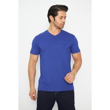 Orange Safety T-Shirt V Yaka Kısakol %100 Pamuk Cepli