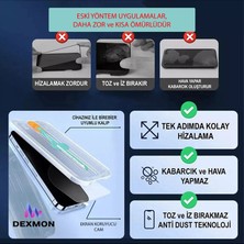 Dexmon iPhone 15 Plus Hayalet Cam Ekran Koruyucu Tam Kaplayan Otomatik Hizalamalı Toz Önleyici Hd+