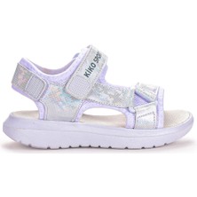 Kiko Kids 333 Hologram Cırtlı Kız Çocuk Sandalet Ayakkabı Beyaz