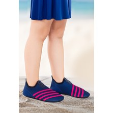 Kiko Kids Enigma Havuz Plaj Kız Çocuk Deniz Ayakkabısı 7501 Lacivert - Fuşya
