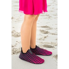 Kiko Kids Point Havuz Plaj Kız Çocuk Deniz Ayakkabısı 7514 Siyah - Fuşya