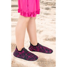 Kiko Kids Prizma Havuz Plaj Kız Çocuk Deniz Ayakkabısı 7515 Siyah - Fuşya