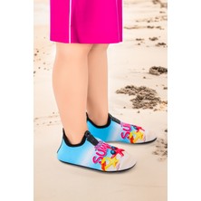 Kiko Kids Summer Havuz Plaj Kız Çocuk Deniz Ayakkabısı 7531 Mavi