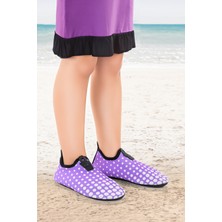 Kiko Kids Point Havuz Plaj Kız Çocuk Deniz Ayakkabısı 7514 Lila - Beyaz