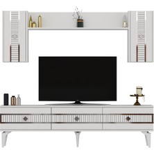 Cantek Dizayn Nova Tv Ünitesi Takımı Beyaz - Gümüş