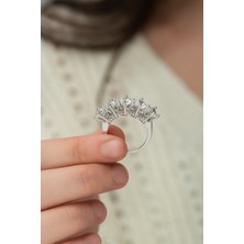 Sunshine Swarovski Zirconia 5 Taşlı 925 Ayar Gümüş Yüzük