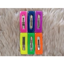 Efna Store 6 Lı Dikdörtgen Model Neon Karışık Renk Çıt Çıt Toka