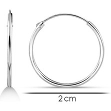 Sunshine 925 Ayar Rodyum Kaplamalı 2 cm Halka Gümüş Küpe