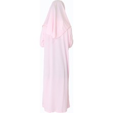 Zehranaz Namaz Elbisesi Toz Pembe Çocuk Fermuarsız Namaz Elbisesi 1