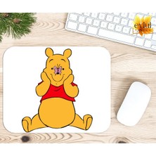 Eylül Design Winnie The Pooh Temalı Renkli Baskılı Özel Tasarım Dikdörtgen Kaydırmaz Mousepad