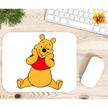 Eylül Design Winnie The Pooh Temalı Renkli Baskılı Özel Tasarım Dikdörtgen Kaydırmaz Mousepad