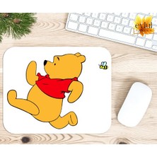 Eylül Design Winnie The Pooh Temalı Renkli Baskılı Özel Tasarım Dikdörtgen Kaydırmaz Mousepad