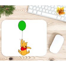 Eylül Design Winnie The Pooh Temalı Renkli Baskılı Özel Tasarım Dikdörtgen Kaydırmaz Mousepad