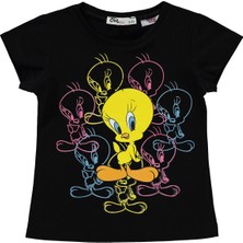 Tweety Kız Çocuk Tişört 2-5 Yaş Siyah