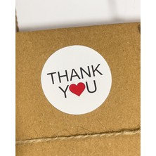 Butik Sosyetik Thank You Yazılı Yuvarlak Yapışkanlı Sticker Set 4x4 cm 106 Adet