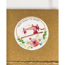 Butik Sosyetik El Işi Çiçekli Yuvarlak Yapışkanlı Sticker Set 4x4 cm 106 Adet