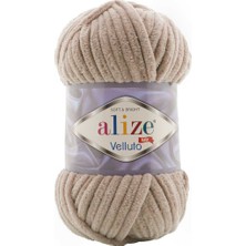 Alize 5 Adet Velluto Kadife El Örgü Ipliği 530 Bej.