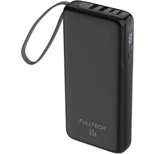 Fulltech Dijital LCD 65W Hızlı Şarjlı Powerbank 20000MAH Kapasiteli Type-C ve USB Fp5