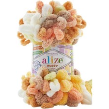 Alize Puffy Color 6528 Elde Örülen Battaniye Atkı Ceket Ipi 5 Yumak