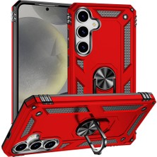 Heptek İletişim Samsung Galaxy S24 Plus Kılıf Tank Zırh Yüzüklü Mıknatıslı Standlı Kapak (Vega)