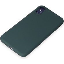 HappyCase  iPhone x Kılıf Yumuşak Silikon Kılıf - Koyu Yeşil