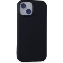 HappyCase  iPhone 15 Plus Kılıf Yumuşak Silikon Kılıf - Siyah