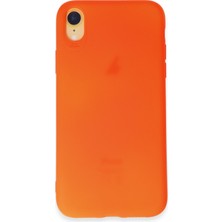 HappyCase  iPhone Xr Kılıf Yumuşak Silikon Kılıf - Parlak Turuncu