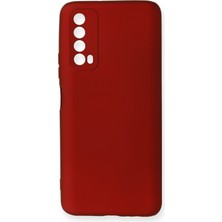 HappyCase  Huawei P Smart 2021 Kılıf Yumuşak Silikon Kılıf - Bordo