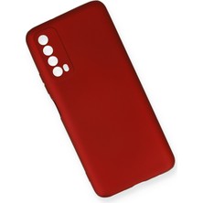 HappyCase  Huawei P Smart 2021 Kılıf Yumuşak Silikon Kılıf - Bordo