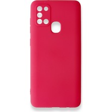 HappyCase  Samsung Galaxy A21S Kılıf Yumuşak Silikon Kılıf - Pembe