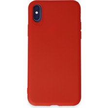 HappyCase  iPhone Xs Kılıf Yumuşak Silikon Kılıf - Kırmızı