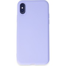 HappyCase  iPhone Xs Kılıf Yumuşak Silikon Kılıf - Lila