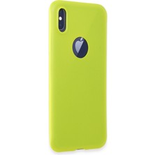 HappyCase  iPhone Xs Kılıf Yumuşak Silikon Kılıf - Parlak Sarı