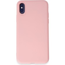 HappyCase  iPhone Xs Kılıf Yumuşak Silikon Kılıf - Pudra