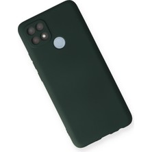 HappyCase  Oppo A15 Kılıf Yumuşak Silikon Kılıf - Koyu Yeşil