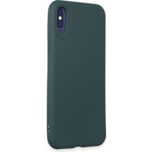 HappyCase  iPhone Xs Kılıf Yumuşak Silikon Kılıf - Koyu Yeşil