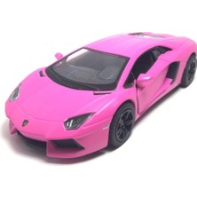 Kinsmart 1:32 / 1:36 Lamborghini Aventador Mat Pembe Diecast Model Araba