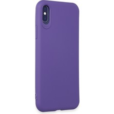 HappyCase  iPhone Xs Kılıf Yumuşak Silikon Kılıf - Mor