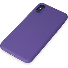 HappyCase  iPhone Xs Kılıf Yumuşak Silikon Kılıf - Mor