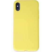 HappyCase  iPhone Xs Kılıf Yumuşak Silikon Kılıf - Sarı