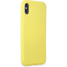 HappyCase  iPhone Xs Kılıf Yumuşak Silikon Kılıf - Sarı