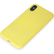 HappyCase  iPhone Xs Kılıf Yumuşak Silikon Kılıf - Sarı