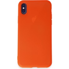 HappyCase  iPhone Xs Kılıf Yumuşak Silikon Kılıf - Parlak Turuncu